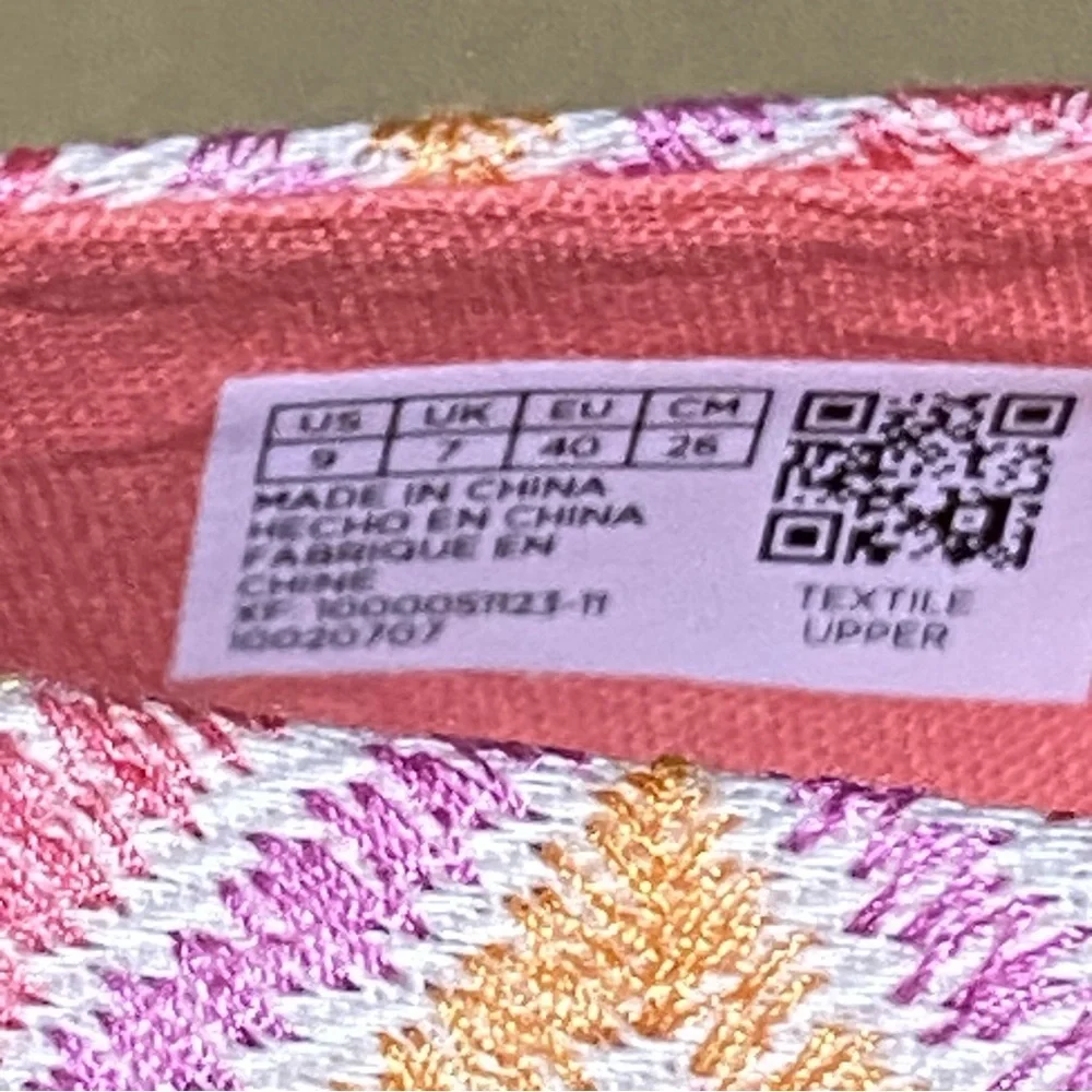 NEW Toms Geometric Pink Alpargata Rope 2.0 Espadrilles Sandals